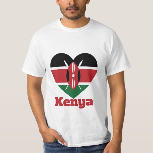 Kenya Heart Flag T-Shirt (Voorkant)