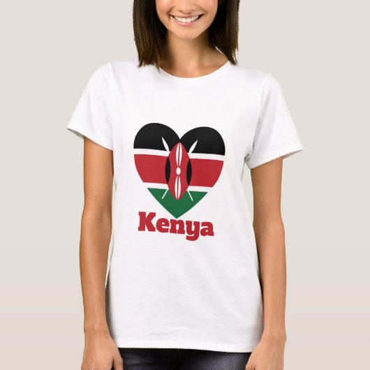 Kenya Heart Flag T-shirt (Voorkant)