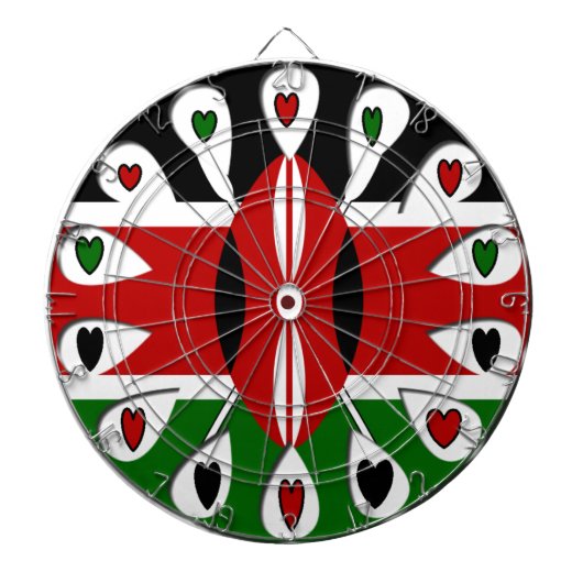 Kenya Hearts Dartbord (Voorkant)