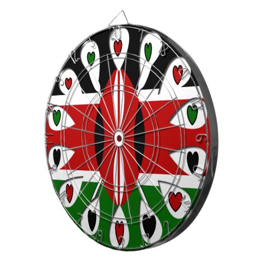 Kenya Hearts Dartbord (Voorkant Rechts)