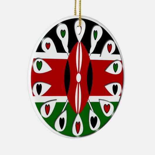 Kenya Hearts Keramisch Ornament (Rechts)