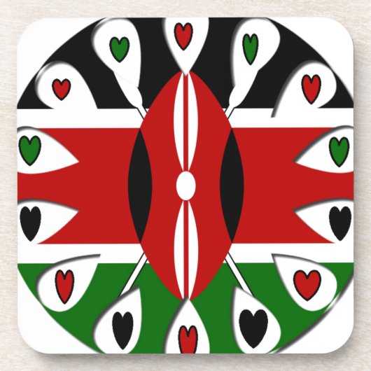 Kenya Hearts Onderzetter (Voorkant)