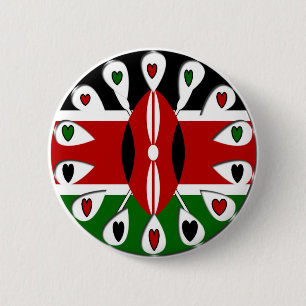 Kenya Hearts Ronde Button 5,7 Cm