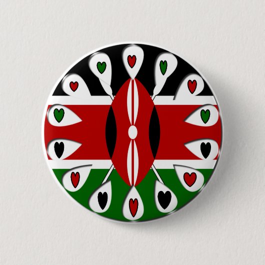 Kenya Hearts Ronde Button 5,7 Cm (Voorkant)
