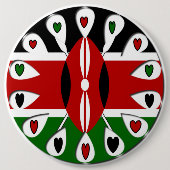 Kenya Hearts Ronde Button 6,0 Cm (Voorkant)