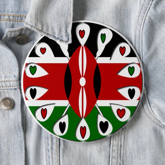 Kenya Hearts Ronde Button 6,0 Cm (In situ)