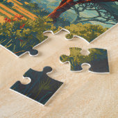 Kenya Illustration Travel Art Vintage Legpuzzel (Zijkant)