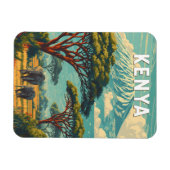 Kenya Illustration Travel Art Vintage Magneet (Horizontaal)