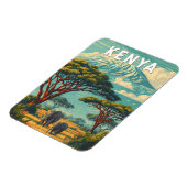Kenya Illustration Travel Art Vintage Magneet (Linkerzijde)
