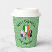 Kenya Ireland USA Shamrock Personalized Text Papieren Bekers (Achterkant)
