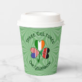 Kenya Ireland USA Shamrock Personalized Text Papieren Bekers (Voorkant)