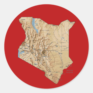 Kenya Kaart Sticker
