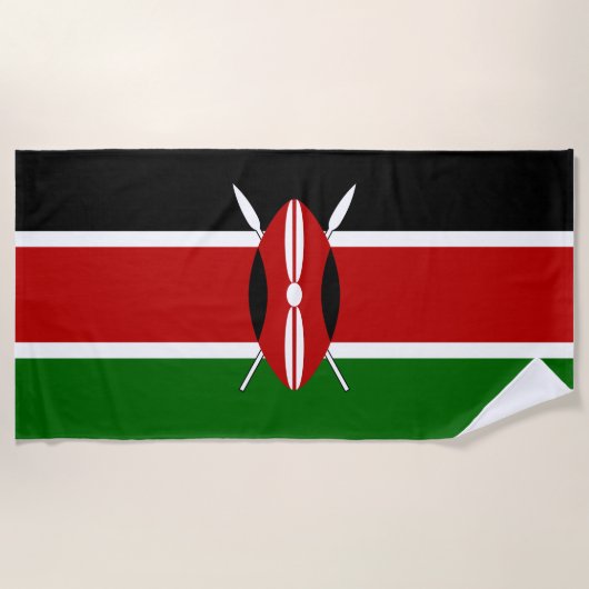 Kenya Maasai vlag Bendera ya Kenya Strandlaken (Voorkant)