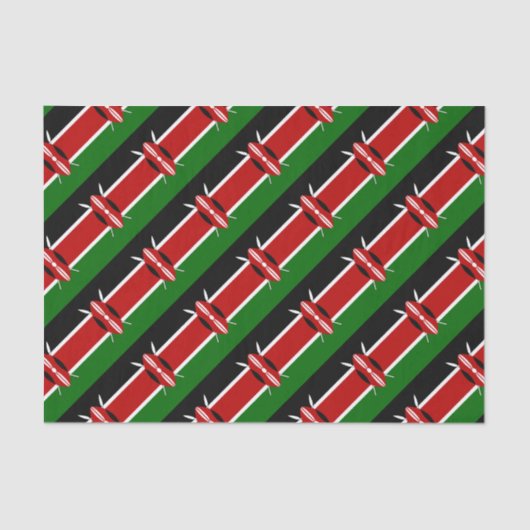 Kenya Maasai vlag Bendera ya Kenya Tissuepapier (Voorkant)