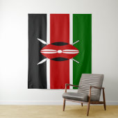 Kenya Maasai vlag Bendera ya Kenya Wandkleed (In situ)