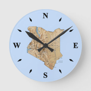Kenya Map Clock Ronde Klok