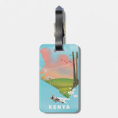 Kenya Map Illustration reisposter. Bagagelabel (Achterkant verticaal)