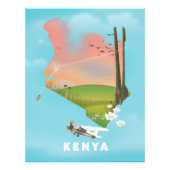 Kenya Map Illustration reisposter. Foto Afdruk (Voorkant)
