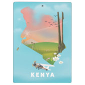 Kenya Map Illustration reisposter. Klembord (Achterkant)
