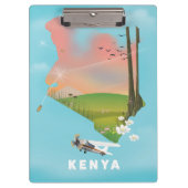 Kenya Map Illustration reisposter. Klembord (Voorkant)