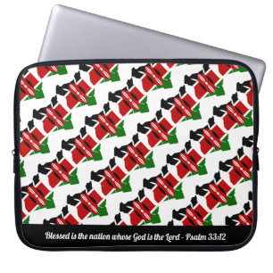 KENYA MAP  TEKST BLESSED LAPTOP SLEEVE