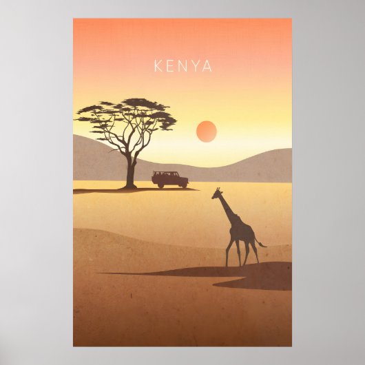 Kenya Minimal Travel Poster (Voorkant)