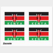 kenya naam van het vlaggensymbool van het land rechthoekige sticker (Vel)