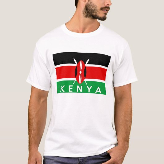 kenya naam van het vlaggensymbool van het land t-shirt (Voorkant)