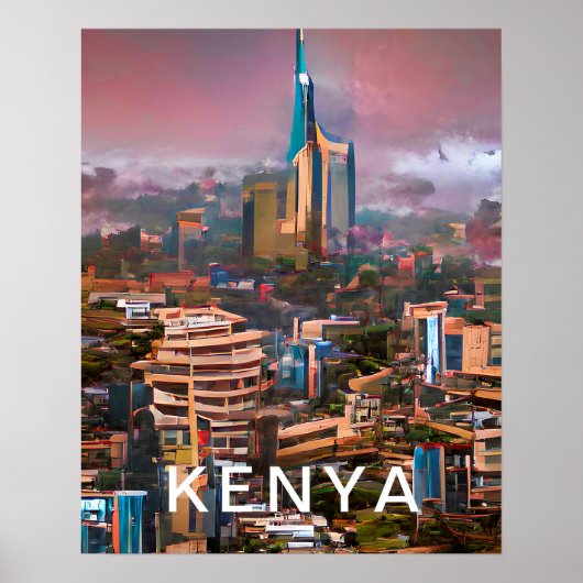 Kenya Nairobi Travel City Poster (Voorkant)