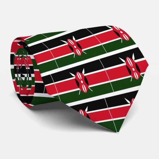 Kenya National Flag Stropdas (Opgerold)