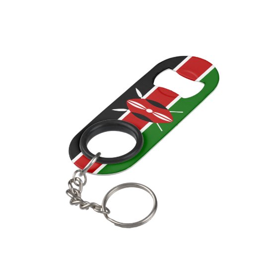 Kenya Pride Patriotic Sleutelhanger Bottle Opener Mini Flessenopener (Achterkant Gekanteld)