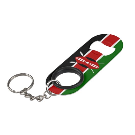 Kenya Pride Patriotic Sleutelhanger Bottle Opener Mini Flessenopener (Voorkant Gekanteld)
