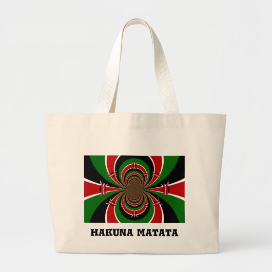 Kenya Raha Hakuna Matata Grote Tote Bag (Voorkant)