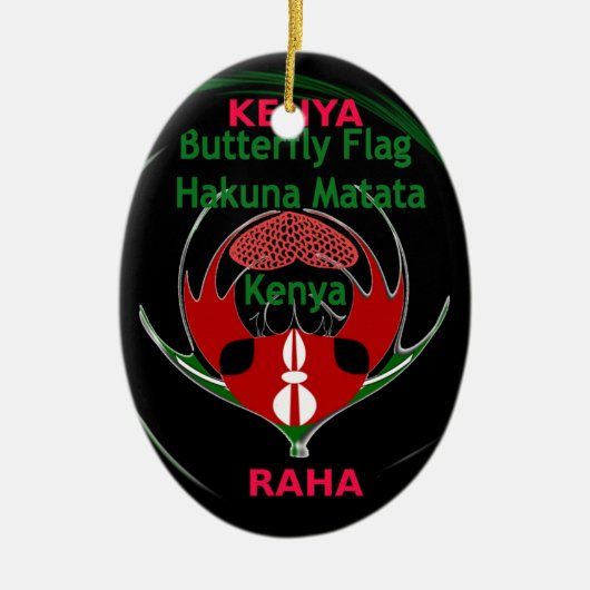 Kenya Raha Hakuna Matata.jpg Keramisch Ornament (Voorkant)