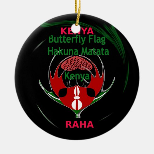 Kenya Raha Hakuna Matata.jpg Keramisch Ornament (Voorkant)