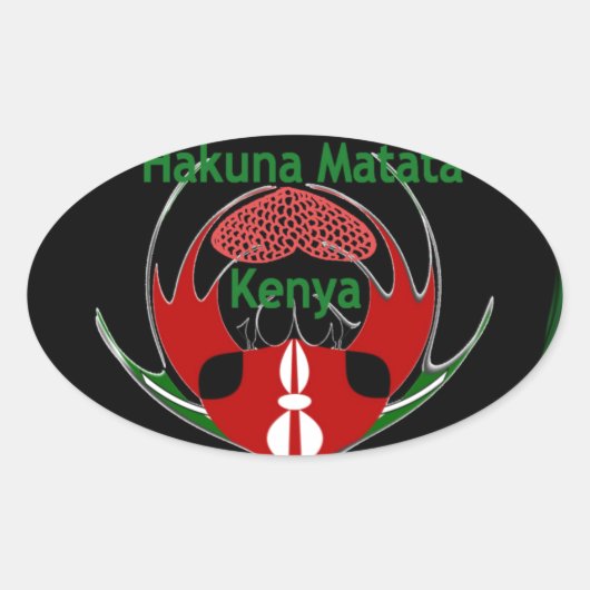 Kenya Raha Hakuna Matata.jpg Ovale Sticker (Voorkant)