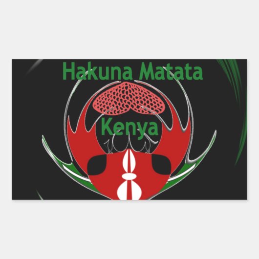 Kenya Raha Hakuna Matata.jpg Rechthoekige Sticker (Voorkant)