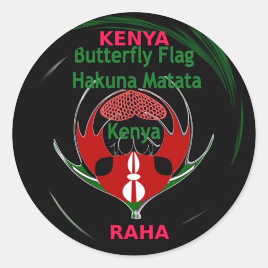 Kenya Raha Hakuna Matata.jpg Ronde Sticker (Voorkant)
