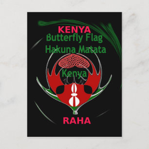 Kenya Raha: Hakuna Matata Vlag Motief Kunst Desi Briefkaart