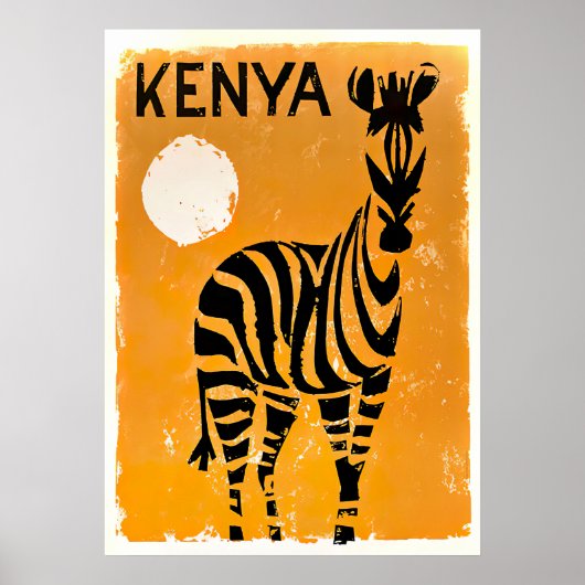 Kenya Retro Vintage Travel Poster (Voorkant)