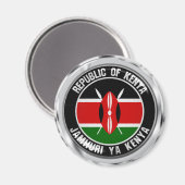 Kenya Round Emblem Magneet (Voorkant / Achterkant)