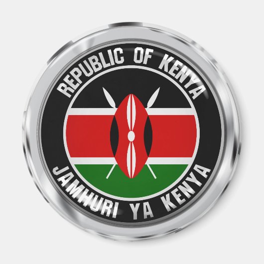 Kenya Round Emblem Magneet (Voorkant)