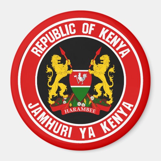 Kenya Round Emblem Magneet (Voorkant)