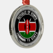Kenya Round Emblem Metalen Ornament (Rechts)