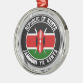 Kenya Round Emblem Metalen Ornament (Links)