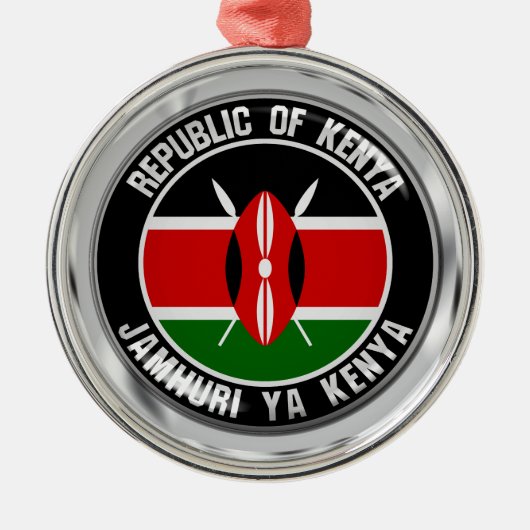Kenya Round Emblem Metalen Ornament (Voorkant)