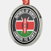 Kenya Round Emblem Metalen Ornament (Links)