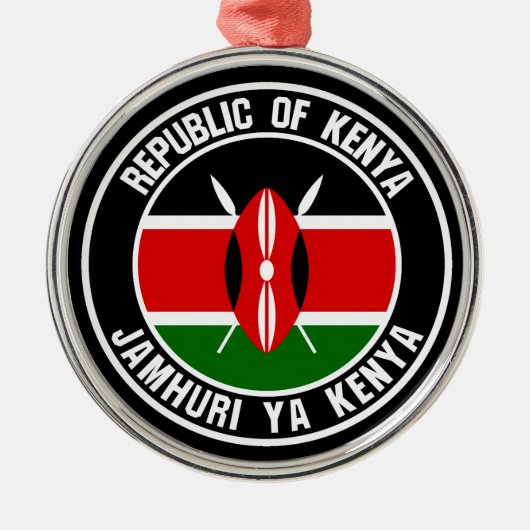 Kenya Round Emblem Metalen Ornament (Voorkant)