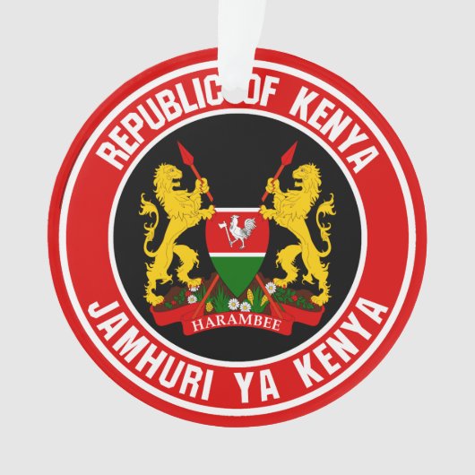 Kenya Round Emblem Ornament (voorkant)