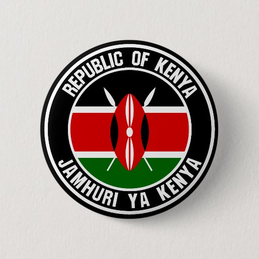 Kenya Round Emblem Ronde Button 5,7 Cm (Voorkant)